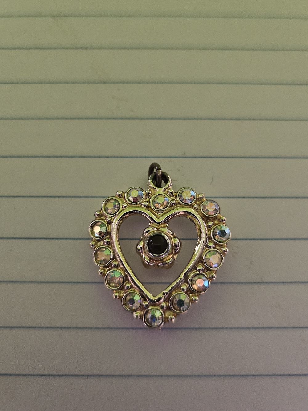 Heart Pendant with Iridescent Crystals - Unbranded Stanhope Prayer